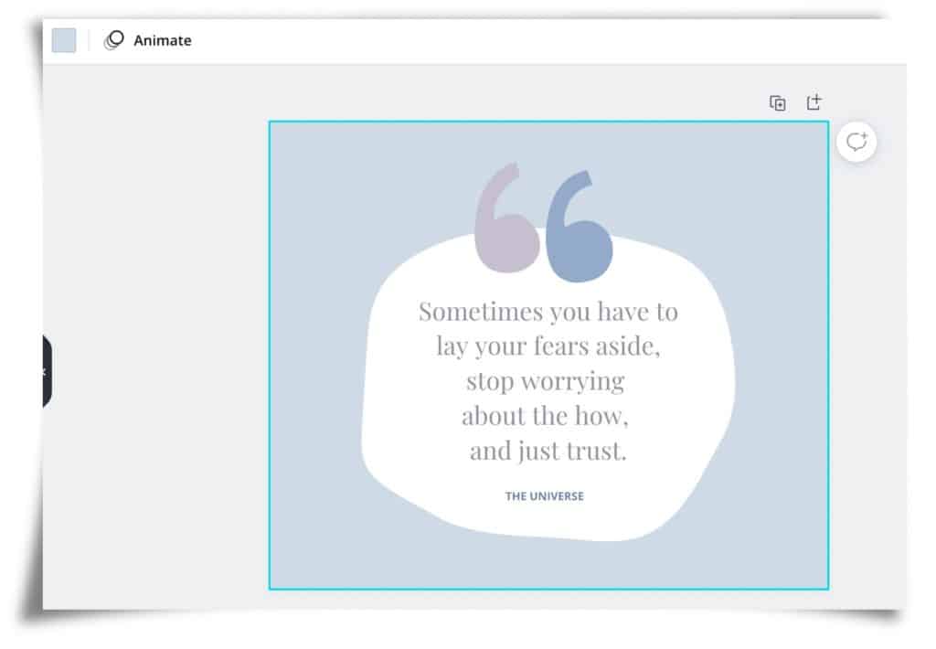Screenshot of canva.com showing a template dropped into design area