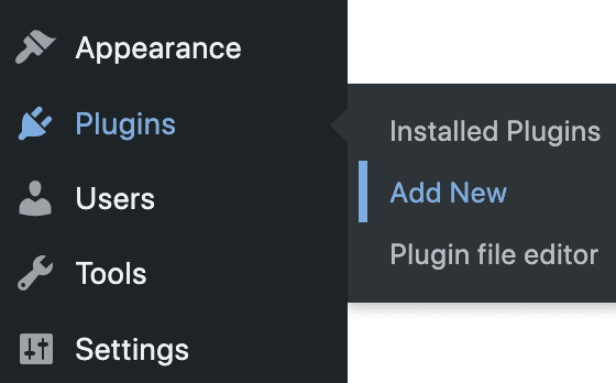 Screenshot showing Add New Plugin option